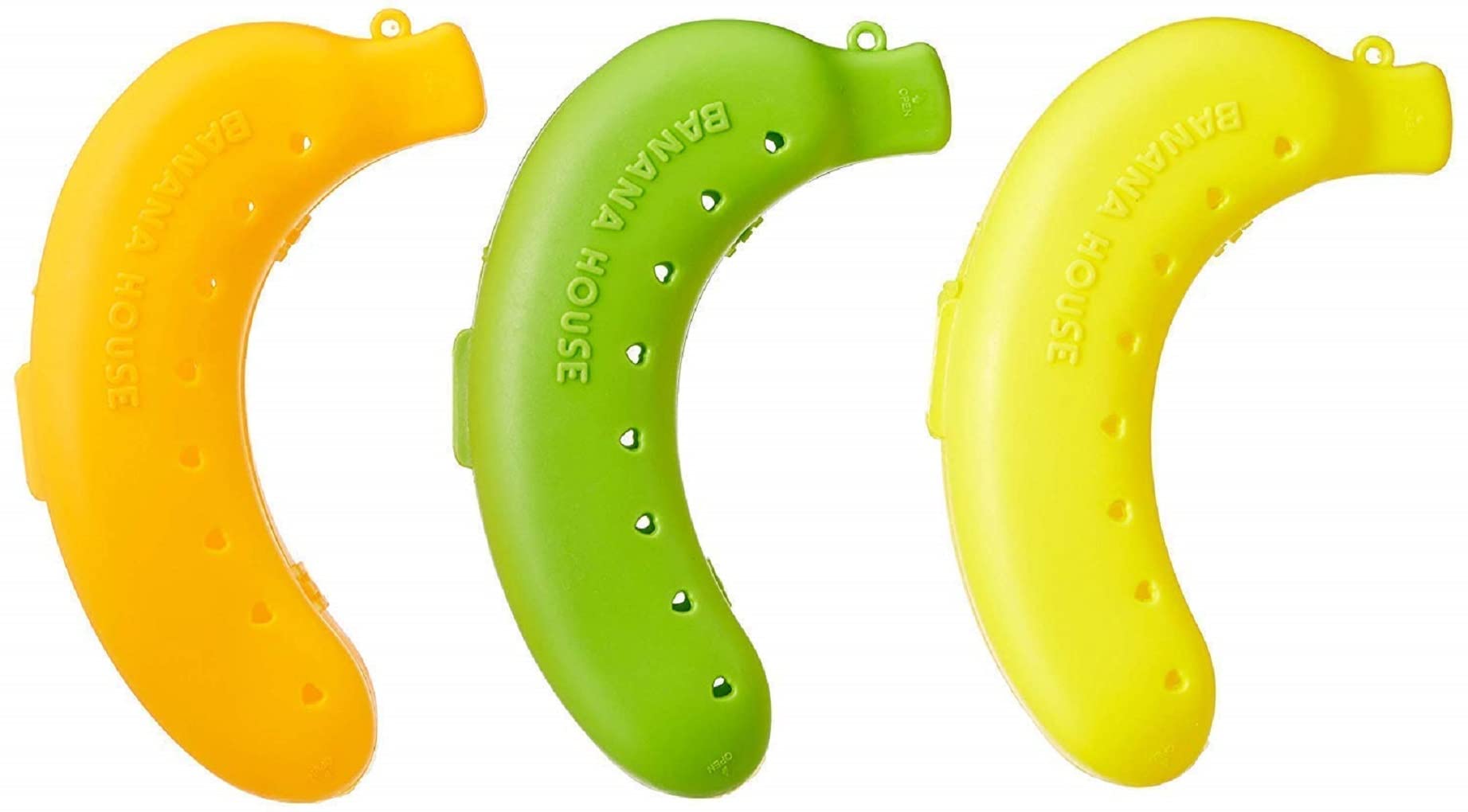 Doveaz Plastic Banana Case Food Storage Container, Banana Case Cover (Multicolour - Set Of 3)